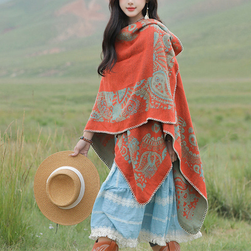 Châle tibétain en Buddha Stones, motif simple, écharpe de voyage confortable pour l'hiver - image 1