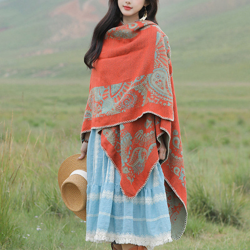 Châle tibétain en Buddha Stones, motif simple, écharpe de voyage confortable pour l'hiver - image 2