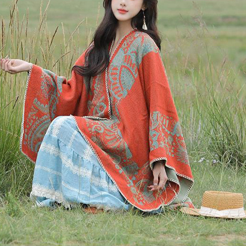 Châle tibétain en Buddha Stones, motif simple, écharpe de voyage confortable pour l'hiver - image 9