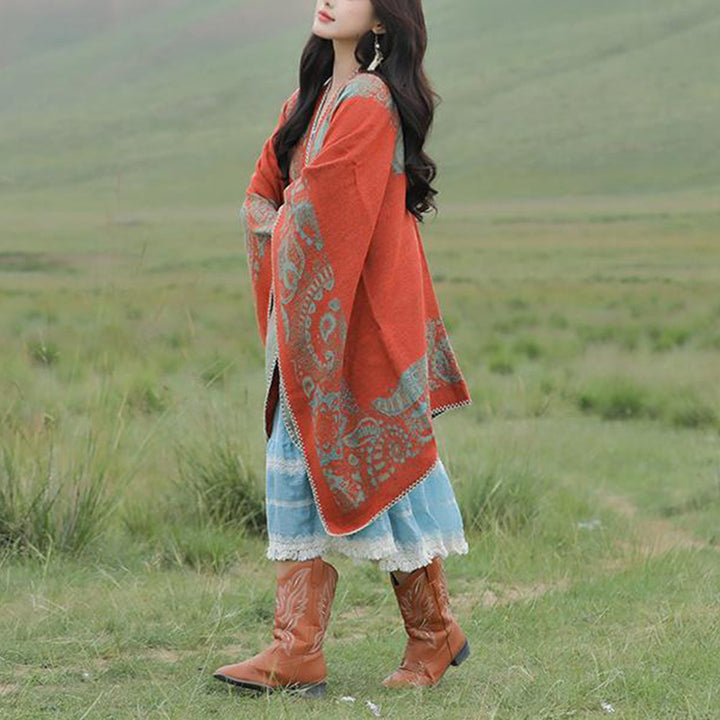 Châle tibétain en Buddha Stones, motif simple, écharpe de voyage confortable pour l'hiver - image 13