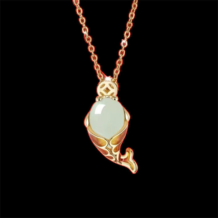 Collier pendentif porte-bonheur en calcédoine et Buddha Stones