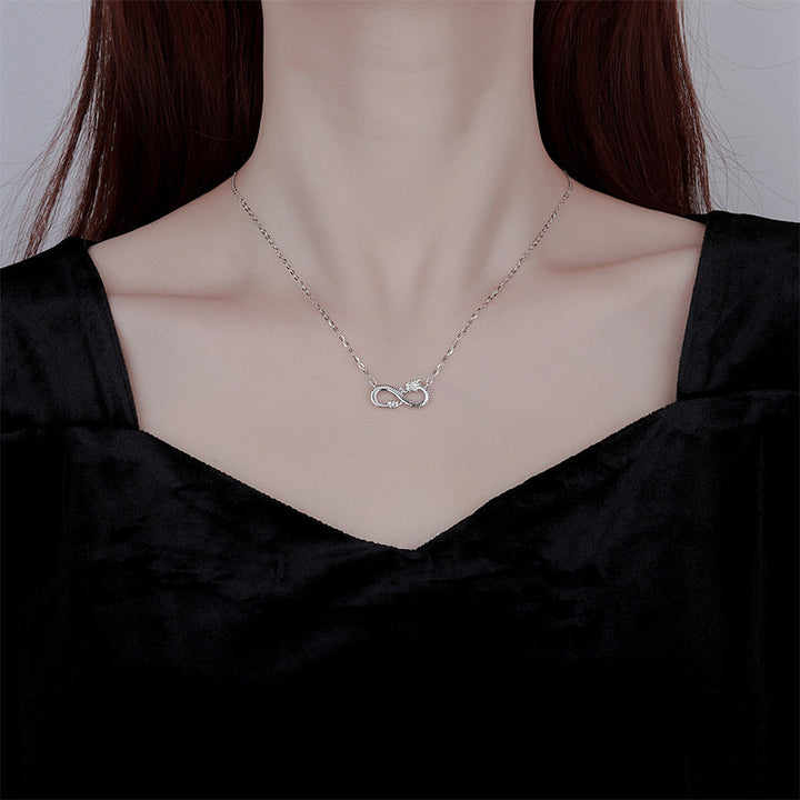Collier pendentif en argent sterling 999 avec nœud sans fin de l'année du dragon et Buddha Stones