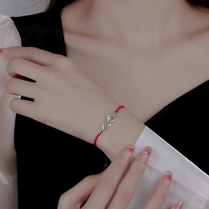 Bracelet de protection de la chance en argent sterling 999 avec nœud sans fin de Buddha Stones Année du Dragon - image 6