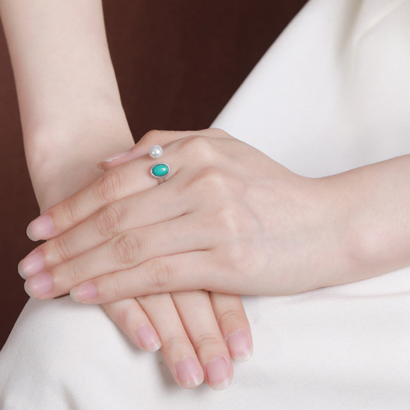 Collier pendentif bague boucles d'oreilles sagesse guérison perles turquoise argent sterling 925 Buddha Stones - image 8