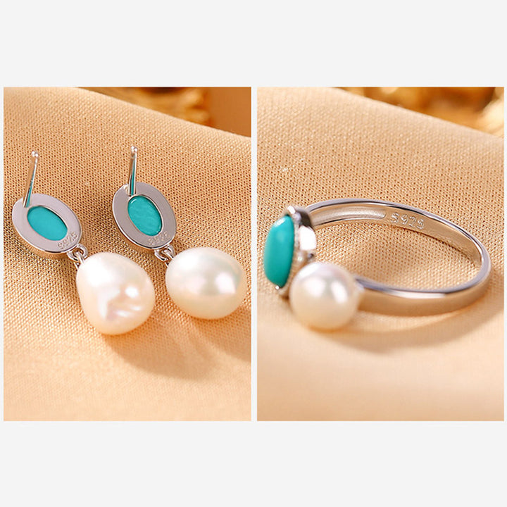 Collier pendentif bague boucles d'oreilles sagesse guérison perles turquoise argent sterling 925 Buddha Stones