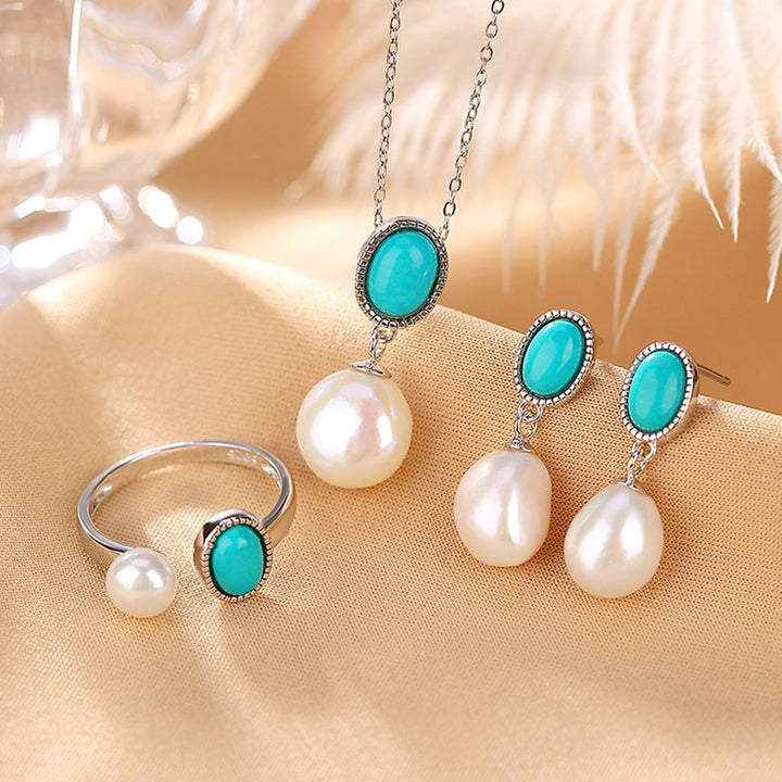 Collier pendentif bague boucles d'oreilles sagesse guérison perles turquoise argent sterling 925 Buddha Stones