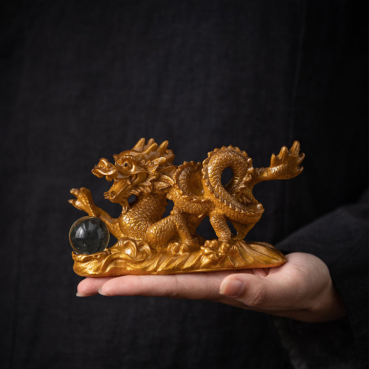 Buddha Stones Année du Dragon Couleur Changeante Résine Chance Succès Thé Animal de Compagnie Figurine Décoration - image 5