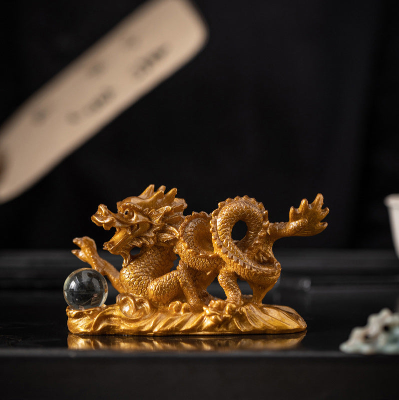 Buddha Stones Année du Dragon Couleur Changeante Résine Chance Succès Thé Animal de Compagnie Figurine Décoration - image 2