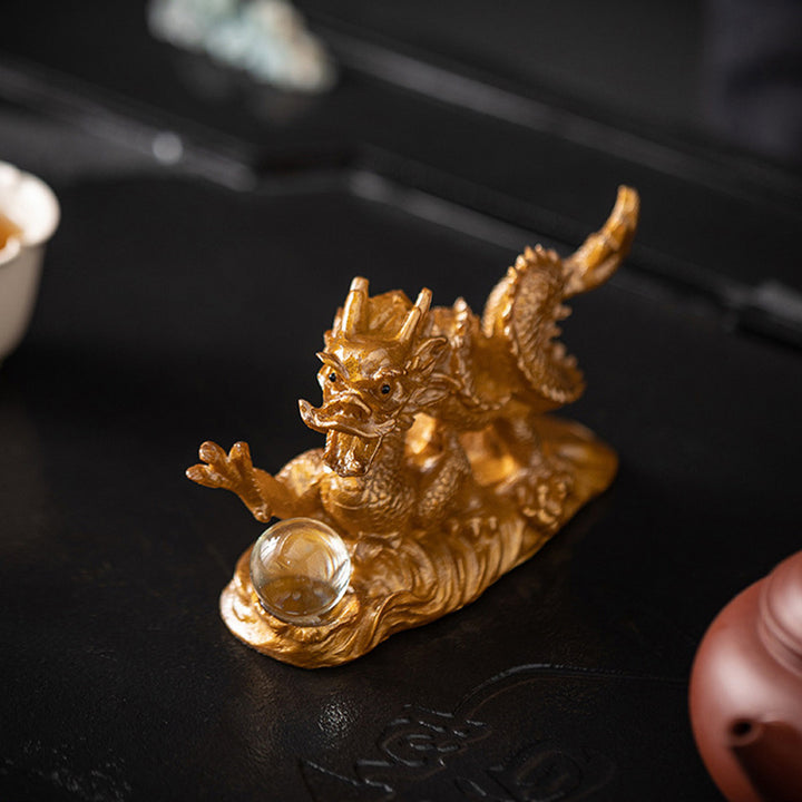 Buddha Stones Année du Dragon Couleur Changeante Résine Chance Succès Thé Animal de Compagnie Figurine Décoration - image 12