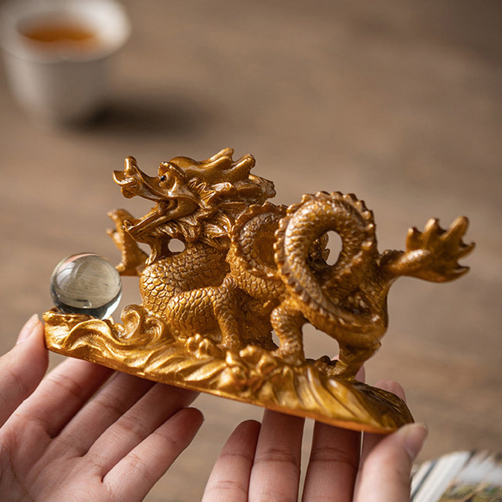 Buddha Stones Année du Dragon Couleur Changeante Résine Chance Succès Thé Animal de Compagnie Figurine Décoration - image 11
