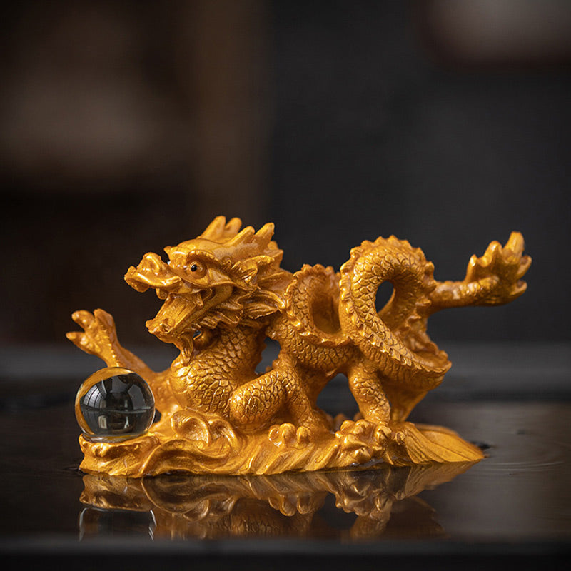 Buddha Stones Année du Dragon Couleur Changeante Résine Chance Succès Thé Animal de Compagnie Figurine Décoration - image 9