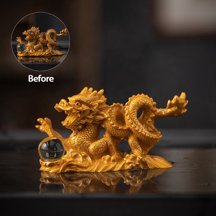 Buddha Stones Année du Dragon Couleur Changeante Résine Chance Succès Thé Animal de Compagnie Figurine Décoration - image 14