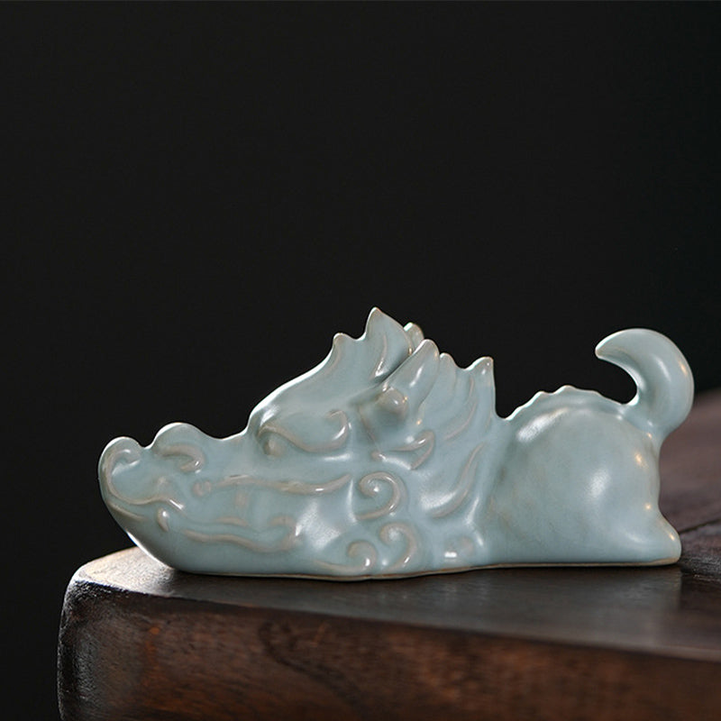 Buddha Stones Année du Dragon Chance Thé en céramique Figurine pour animaux de compagnie Décoration de la maison - Un animal de compagnie Dragon Tea 10,2*4,5cm - image 4