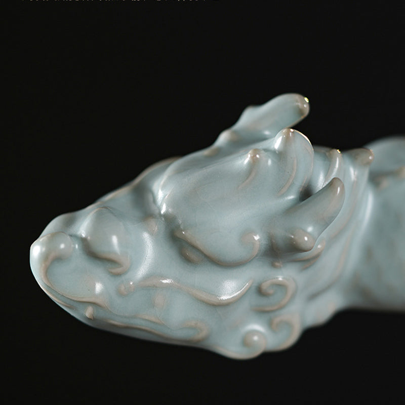 Buddha Stones Année du Dragon Chance Thé en céramique Figurine pour animaux de compagnie Décoration de la maison - image 9