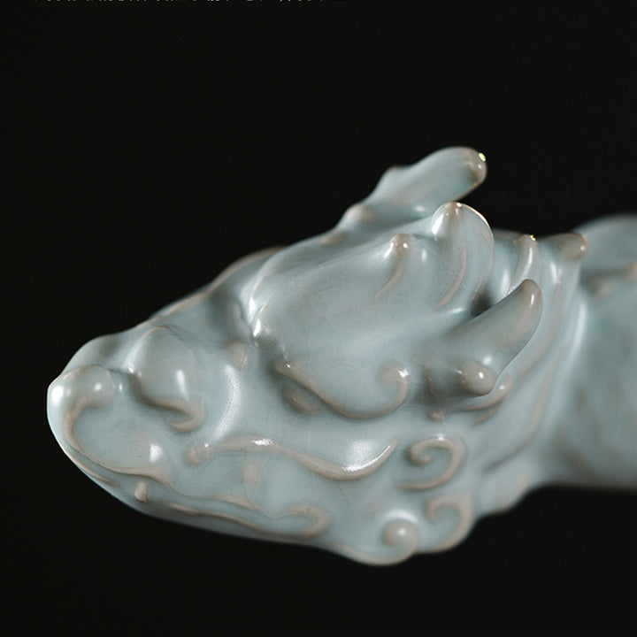 Buddha Stones Année du Dragon Chance Thé en céramique Figurine pour animaux de compagnie Décoration de la maison - image 9