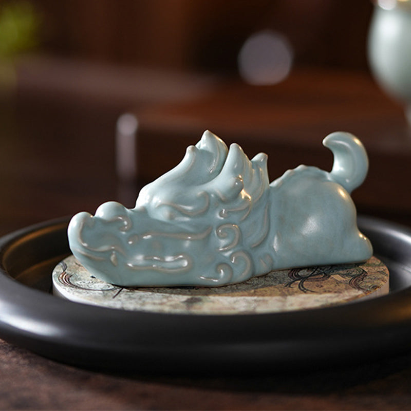 Buddha Stones Année du Dragon Chance Thé en céramique Figurine pour animaux de compagnie Décoration de la maison - image 3