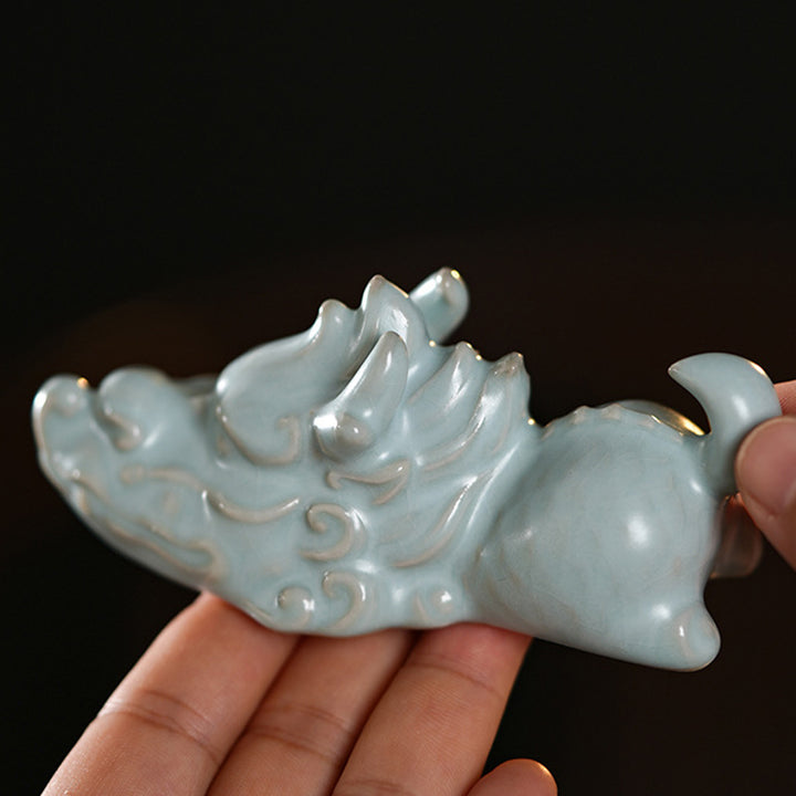 Buddha Stones Année du Dragon Chance Thé en céramique Figurine pour animaux de compagnie Décoration de la maison - image 7