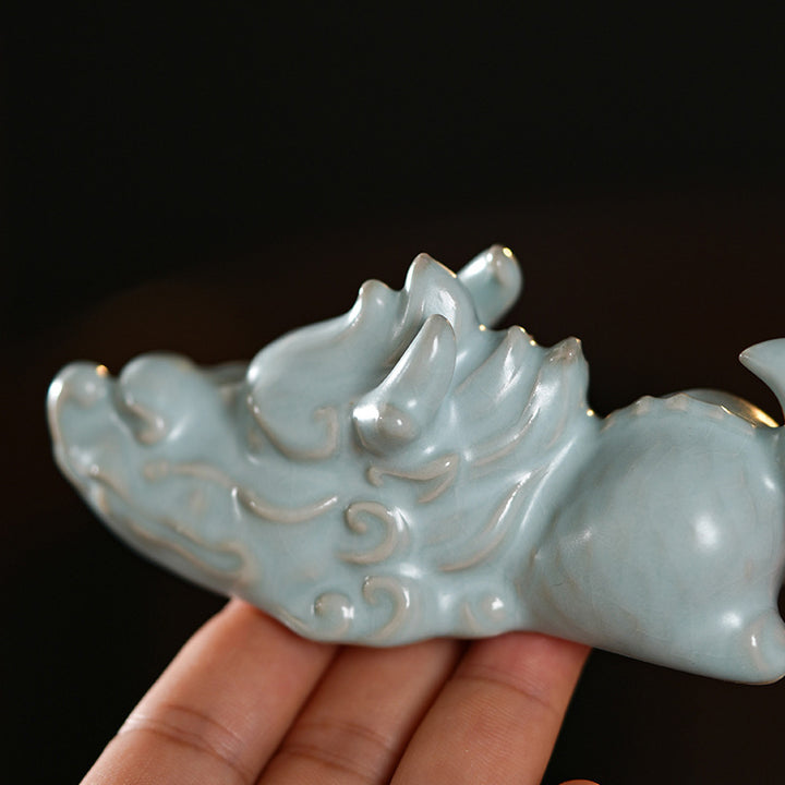 Buddha Stones Année du Dragon Chance Thé en céramique Figurine pour animaux de compagnie Décoration de la maison - image 8