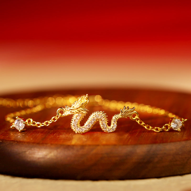 Bracelet en argent sterling 925 Buddha Stones Année du Dragon Bracelet porte-bonheur en corde rouge