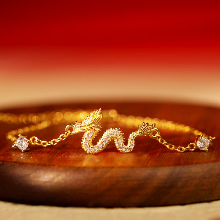 Bracelet en argent sterling 925 Buddha Stones Année du Dragon Bracelet porte-bonheur en corde rouge