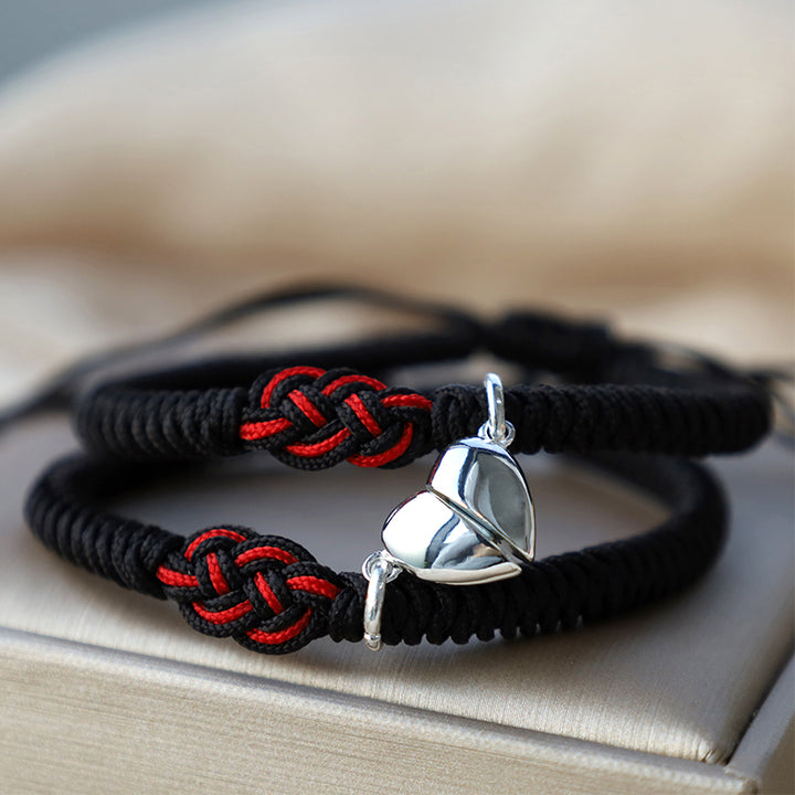 Bracelet tibétain en corde avec protection et nœud chinois porte-bonheur, lot de 2 Buddha Stones