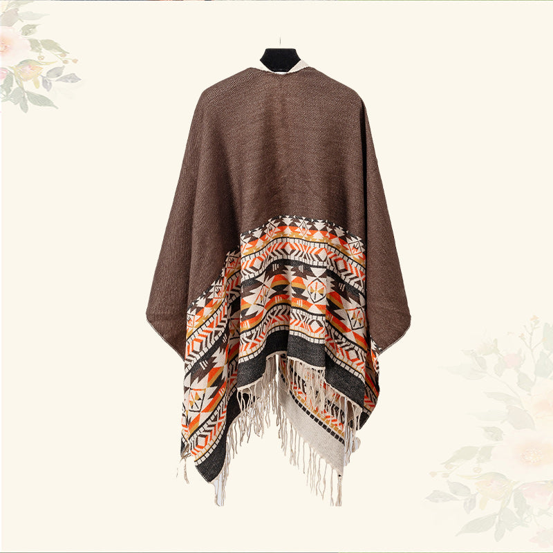 Châle tibétain en Buddha Stones, écharpe de voyage confortable et colorée à géométrie d'hiver - image 12