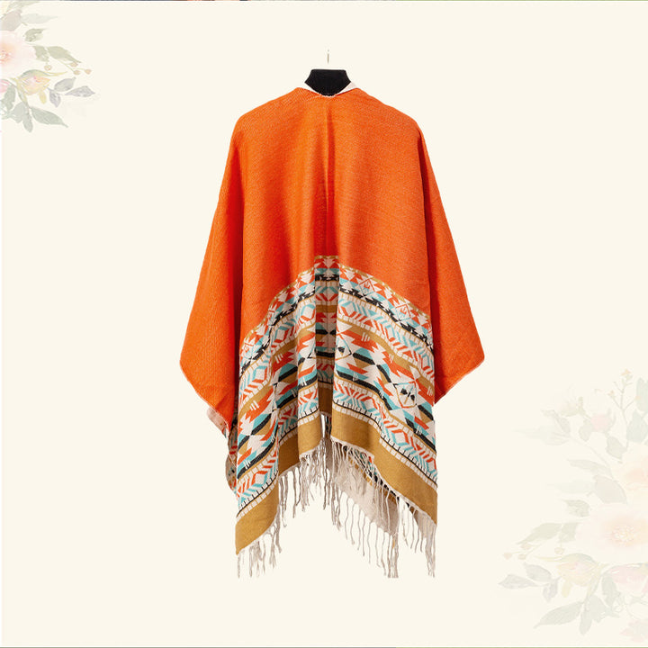 Châle tibétain en Buddha Stones, écharpe de voyage confortable et colorée à géométrie d'hiver - image 41