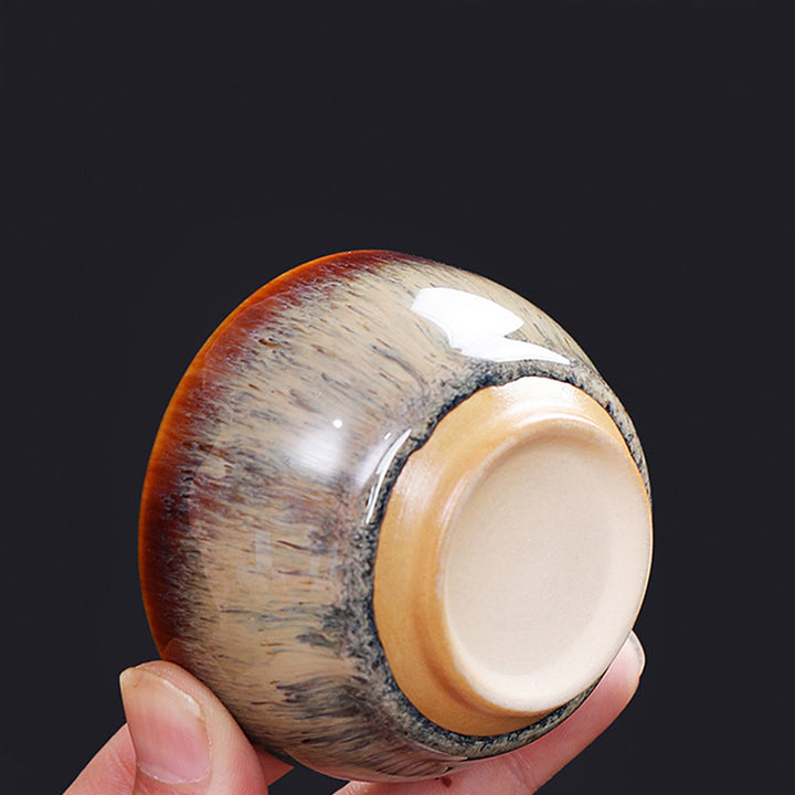 Tasse à thé en céramique avec 12 motifs du zodiaque chinois et Buddha Stones Tasse à thé chinoise Kung Fu Jian Zhan 73 ml