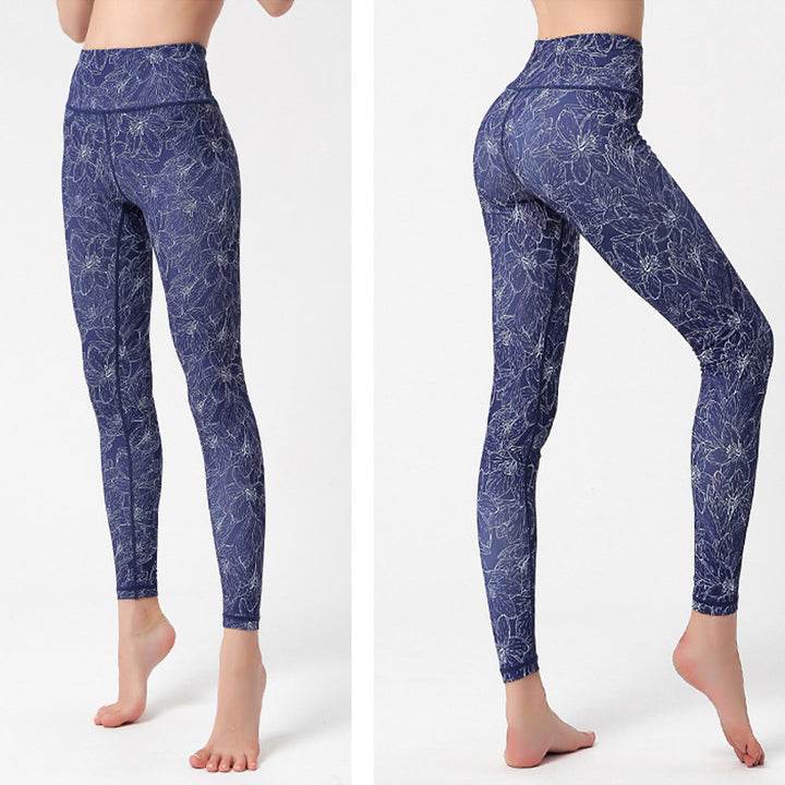 Pantalon imprimé Buddha Stones Fleurs Feuilles Oiseaux Leggings de sport Fitness Yoga Pantalons de yoga pour femmes