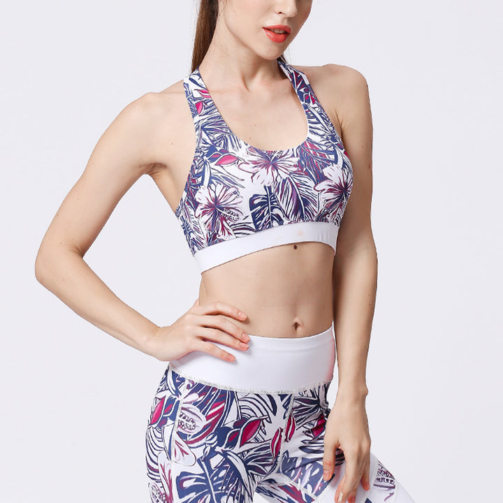 Ensemble de yoga pour femme avec haut et pantalon imprimé fleurs de tournesol et feuilles de Buddha Stones 2 pièces - image 50