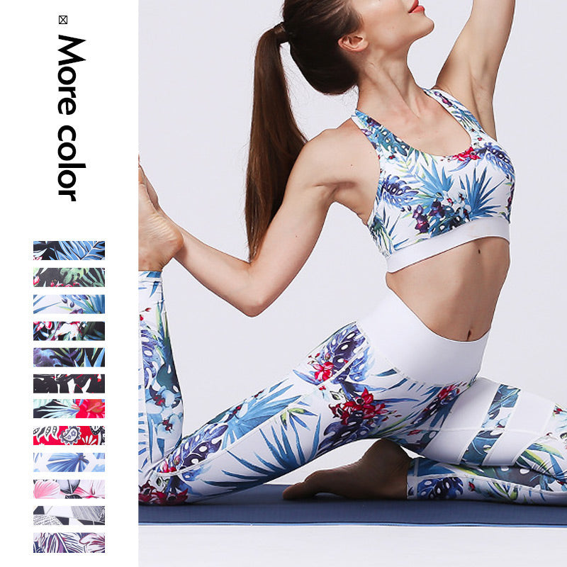 Ensemble de yoga pour femme avec haut et pantalon imprimé fleurs de tournesol et feuilles de Buddha Stones 2 pièces - image 15
