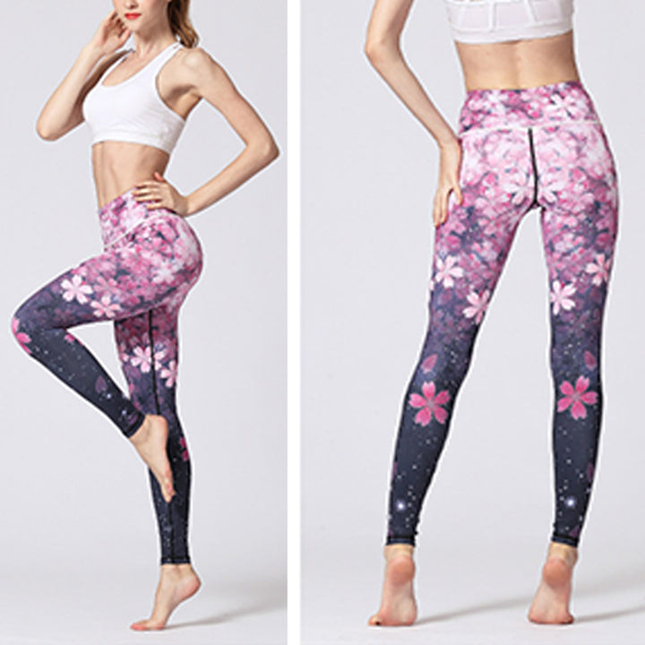 Buddha Stones Lignes Mauvaises Herbes Fleurs Sakura Arbre Noir Pantalon Imprimé Sports Fitness Yoga Leggings Pantalons De Yoga Pour Femmes - image 26
