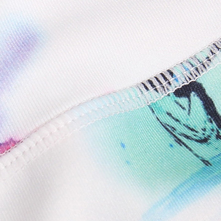 Leggings de sport, fitness, yoga, pantalon pour femme, Buddha Stones, fleur rose, blanc, encre colorée, imprimé blanc - image 14