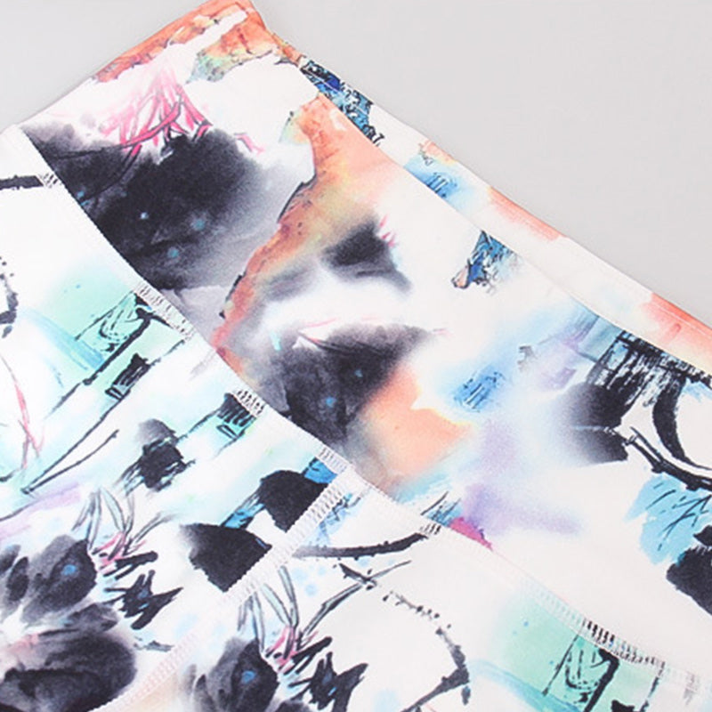 Leggings de sport, fitness, yoga, pantalon pour femme, Buddha Stones, fleur rose, blanc, encre colorée, imprimé blanc - image 11