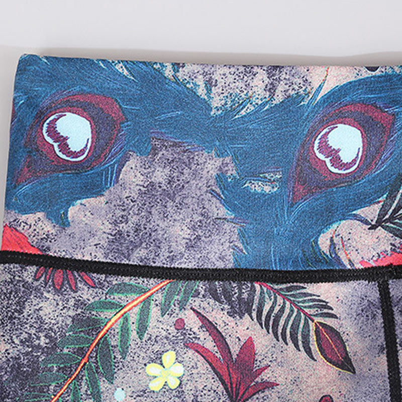 Pantalon imprimé plumes de paon rouge et bleu Buddha Stones Leggings de sport, de fitness, de yoga, pantalon de yoga pour femme - image 8