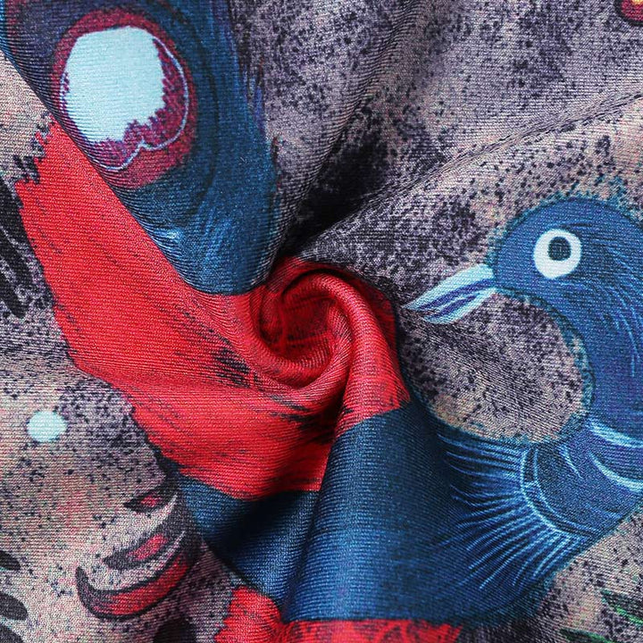 Pantalon imprimé plumes de paon rouge et bleu Buddha Stones Leggings de sport, de fitness, de yoga, pantalon de yoga pour femme - image 7