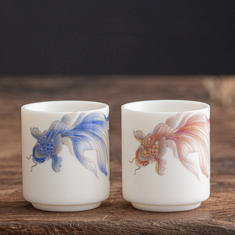 Tasse à thé en céramique blanche en porcelaine avec Buddha Stones