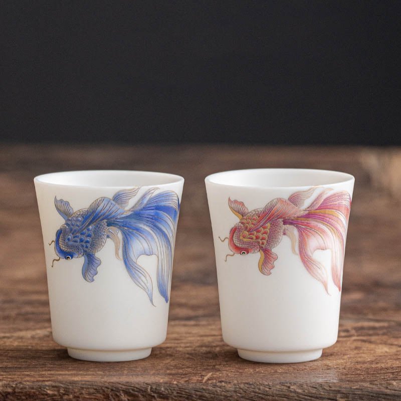 Tasse à thé en céramique blanche en porcelaine avec Buddha Stones