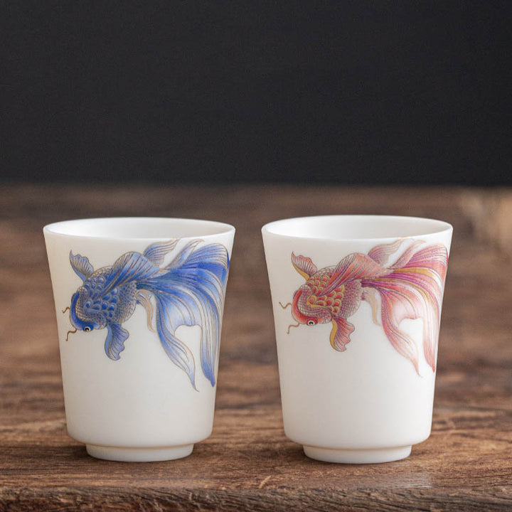 Tasse à thé en céramique blanche en porcelaine avec Buddha Stones