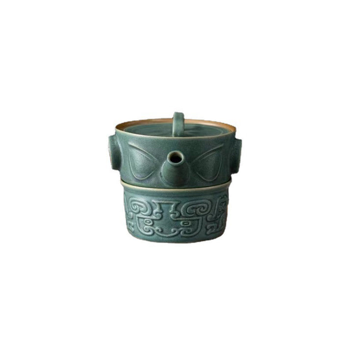 Tasse à thé en céramique de Sanxingdui Buddha Stones Tasse à thé Kung Fu avec sac