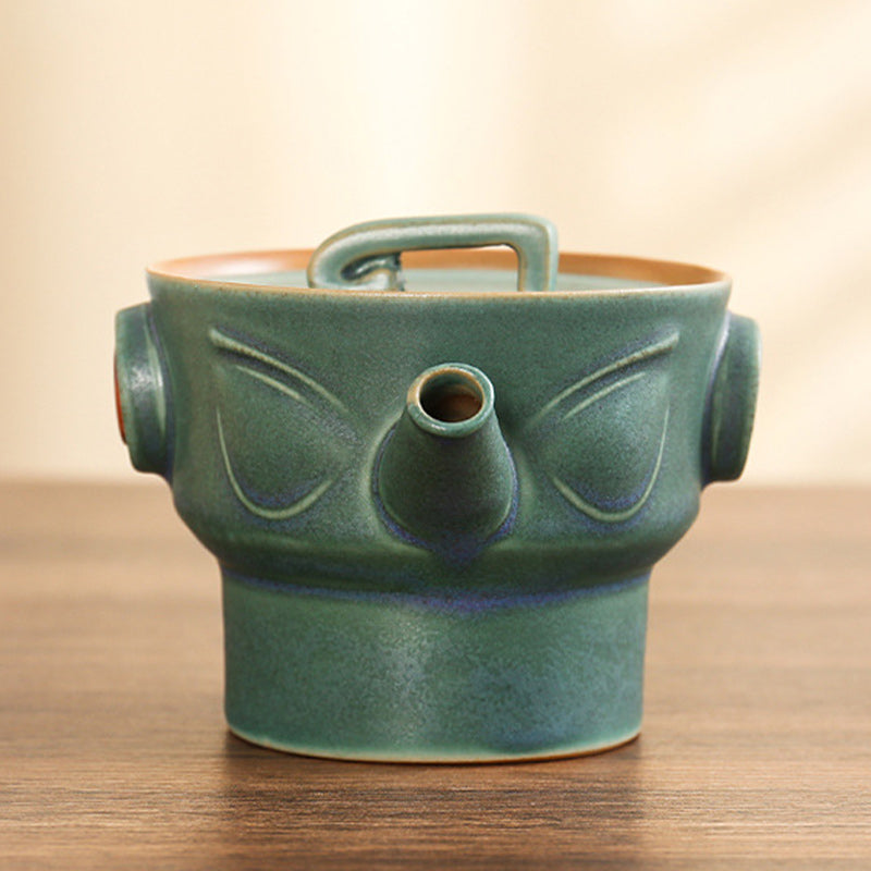 Tasse à thé en céramique de Sanxingdui Buddha Stones Tasse à thé Kung Fu avec sac