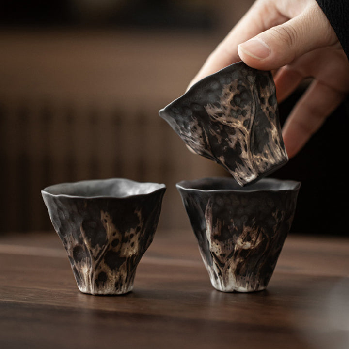 Tasse à thé en céramique zen en forme de fleur de lotus en Buddha Stones Tasse à thé Kung Fu 50 ml