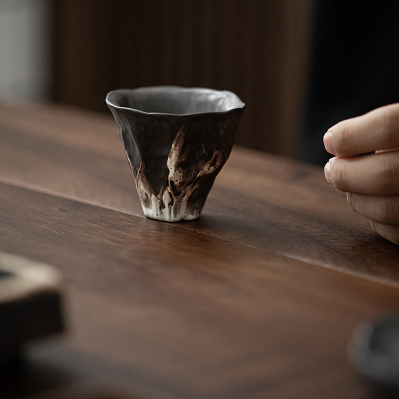 Tasse à thé en céramique zen en forme de fleur de lotus en Buddha Stones Tasse à thé Kung Fu 50 ml