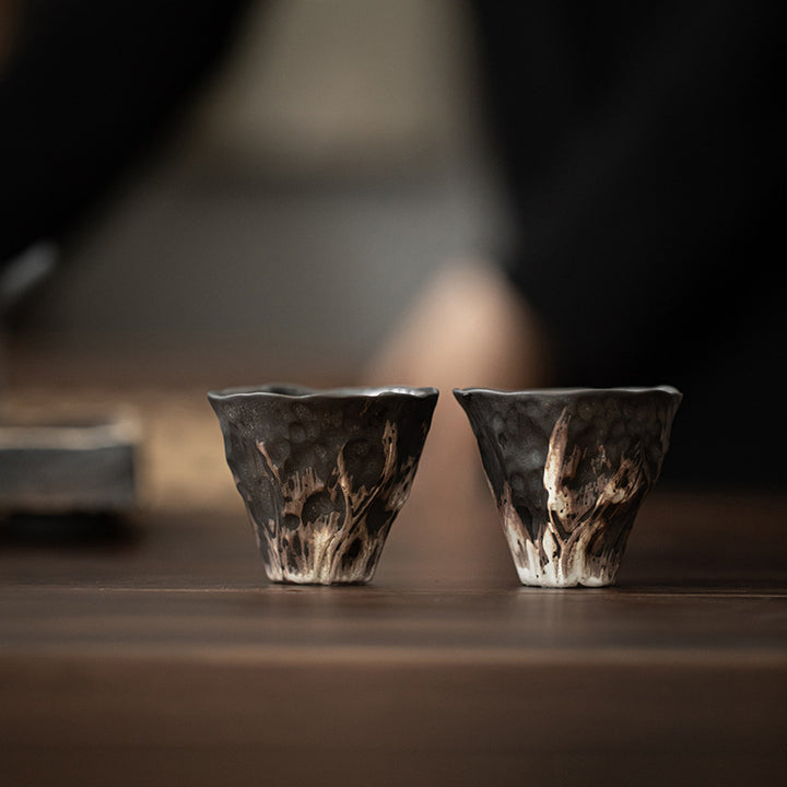 Tasse à thé en céramique zen en forme de fleur de lotus en Buddha Stones Tasse à thé Kung Fu 50 ml
