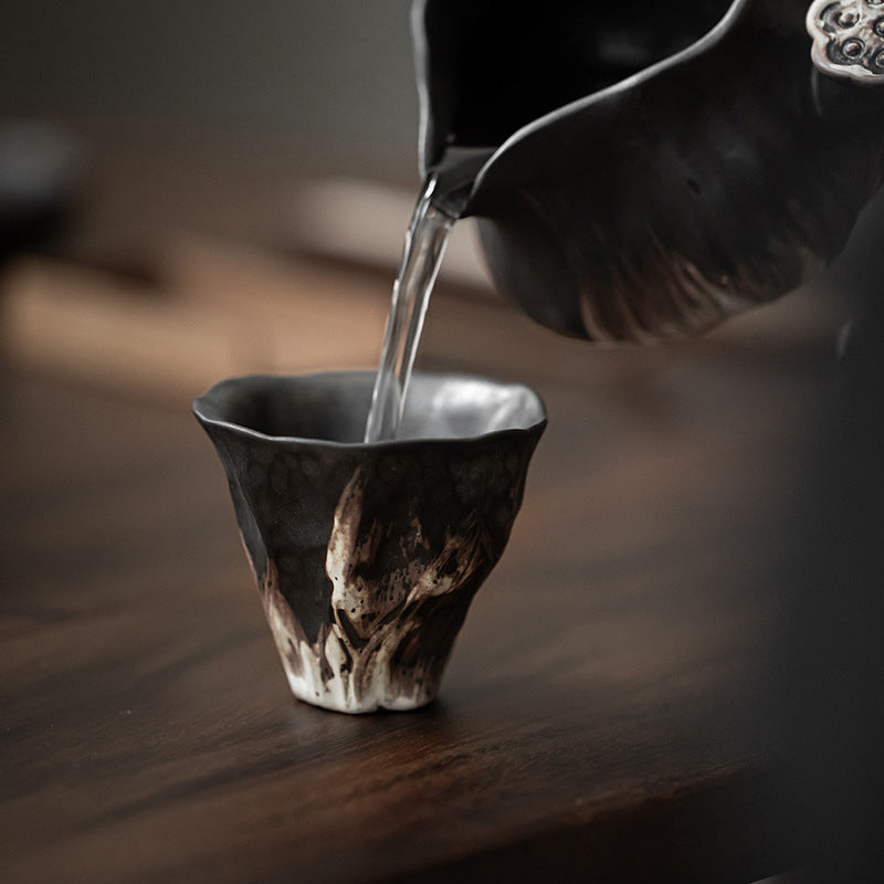 Tasse à thé en céramique zen en forme de fleur de lotus en Buddha Stones Tasse à thé Kung Fu 50 ml