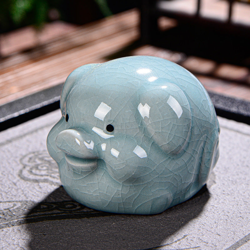 Buddha Stones Zodiaque chinois Richesse Thé en céramique Animal de compagnie Figurine Décoration de la maison - Cochon 7cm*5cm*4,5cm - image 26