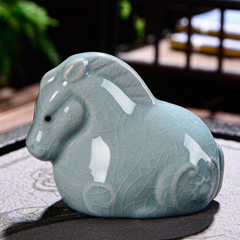 Buddha Stones Zodiaque chinois Richesse Thé en céramique Animal de compagnie Figurine Décoration de la maison - Cheval 7,5 cm x 5 cm x 6 cm - image 14