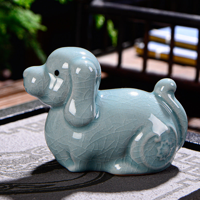 Buddha Stones Zodiaque chinois Richesse Thé en céramique Animal de compagnie Figurine Décoration de la maison - Chien 9cm*5cm*6cm - image 24