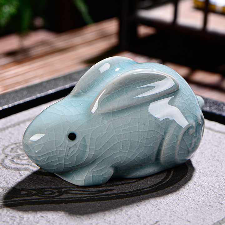 Buddha Stones Zodiaque chinois Richesse Thé en céramique Animal de compagnie Figurine Décoration de la maison - Lapin 9cm*5cm*4,5cm - image 10