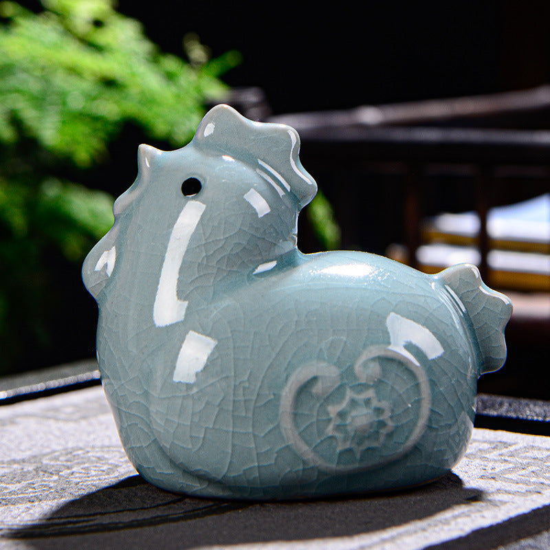 Buddha Stones Zodiaque chinois Richesse Thé en céramique Animal de compagnie Figurine Décoration de la maison - Coq 7cm*5cm*7cm - image 22
